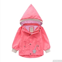new childrens spring and autumn windbreaker boys and girls outdoor jackets windproof and rainproof jacket hat detachable
