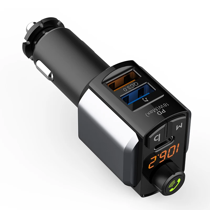Автомобильное зарядное устройство с Bluetooth QC3.0 + PD18W FM передатчик зарядка