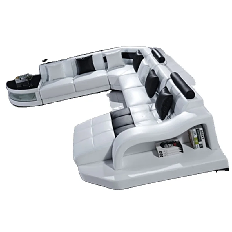 Современный Роскошный многофункциональный мебель для спальни белый двуспальная