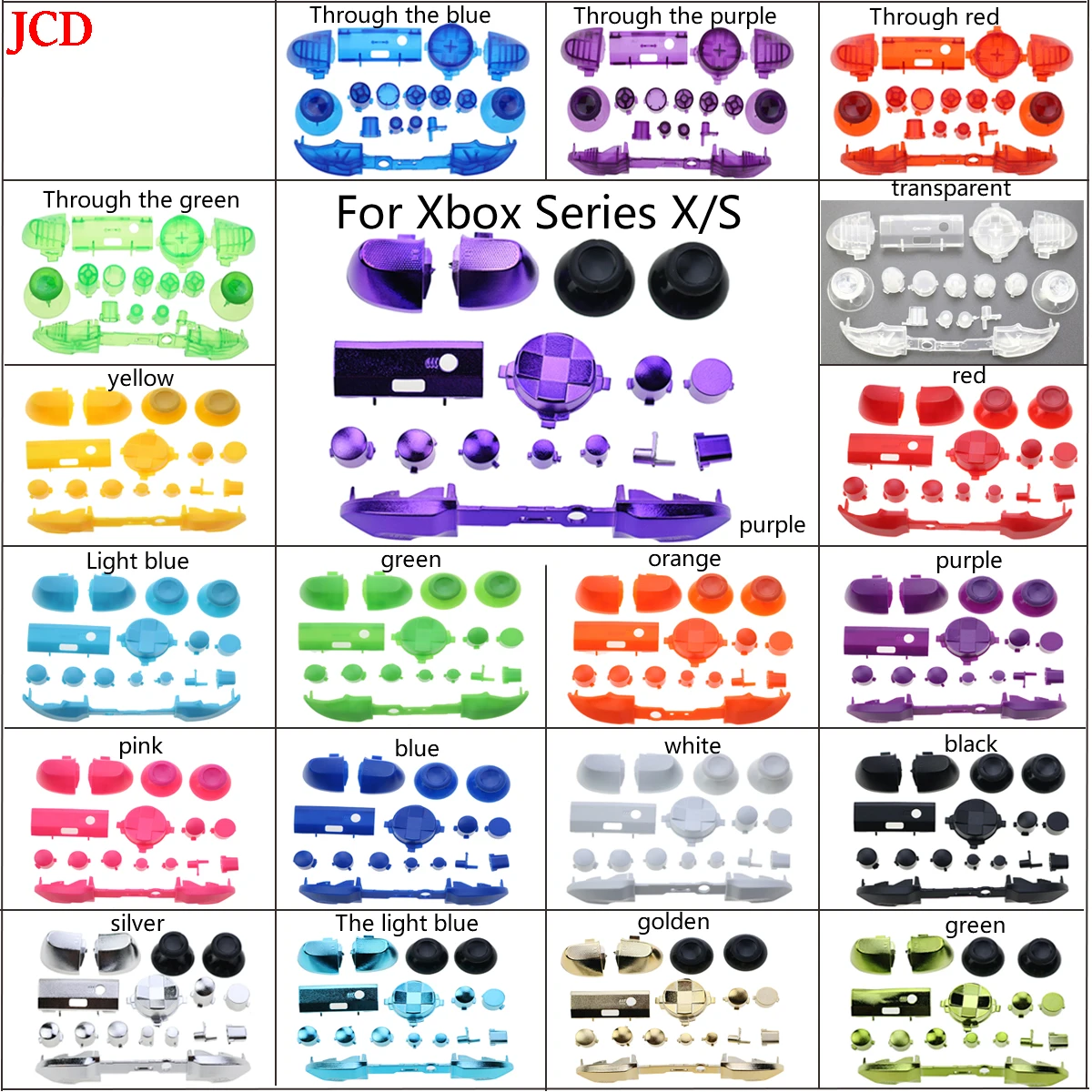 

JCD 1 Set Bumpers Triggers Replacement D-Pad LB RB LT RT Buttons Kit For Xbox Series X/S Controller