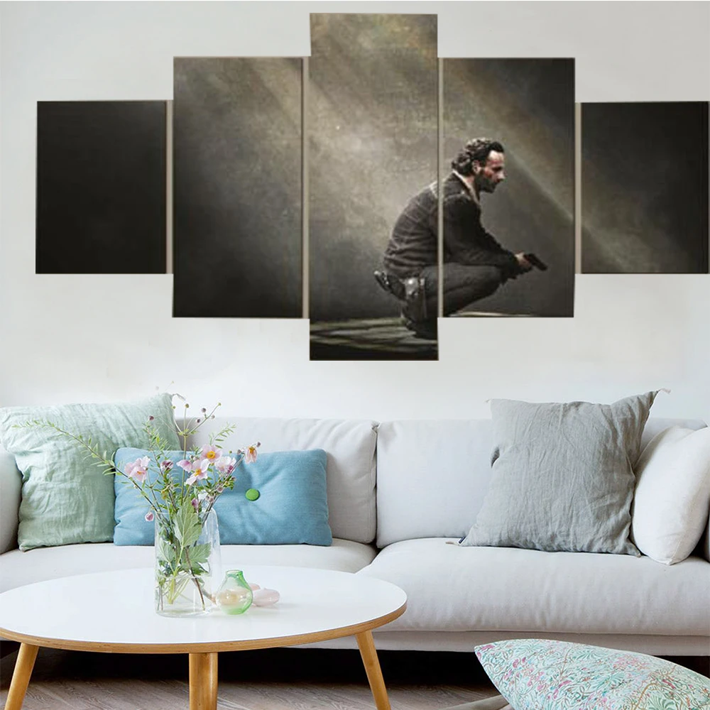 

5 Piece Wall Art Canvas Painting Black Character Poster For Picture Modern Living Room Bedroom Decorative Framework Home