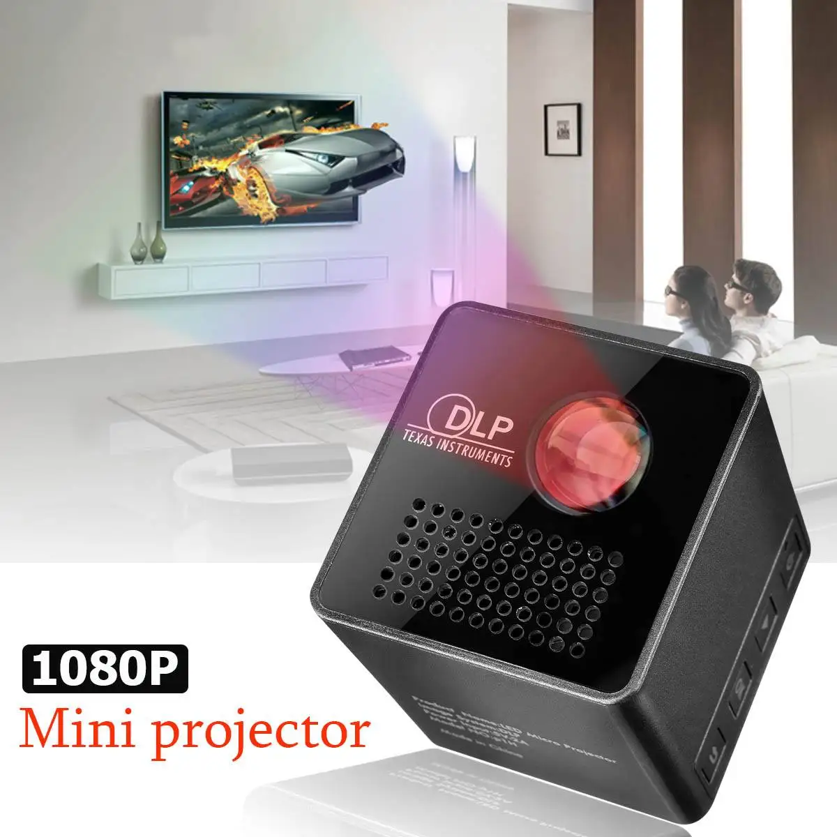 Мини проектор 1080P Беспроводной Wi Fi Мобильный Поддержка Miracast Dlna карманы домашний