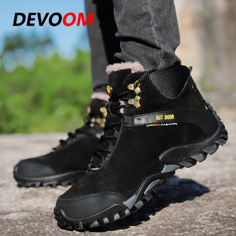 Зимняя мужская походная обувь водонепроницаемые мужские ботинки для