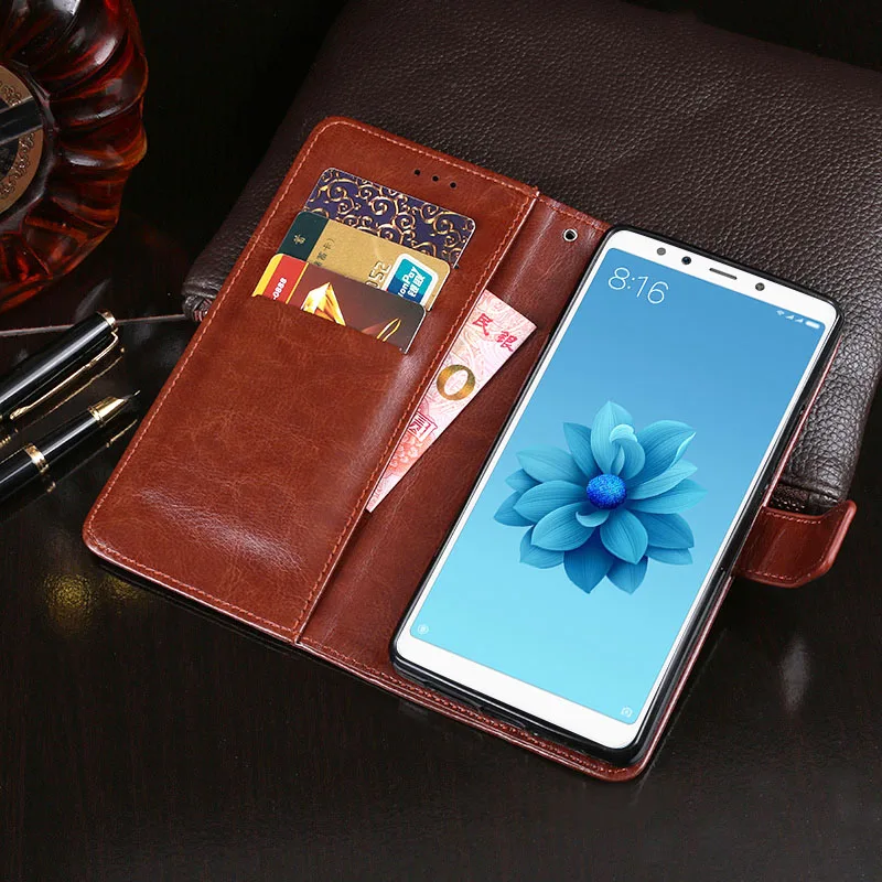Чехол для Xiaomi A1 A2 чехол в деловом стиле с подставкой откидной бумажник Кожаные