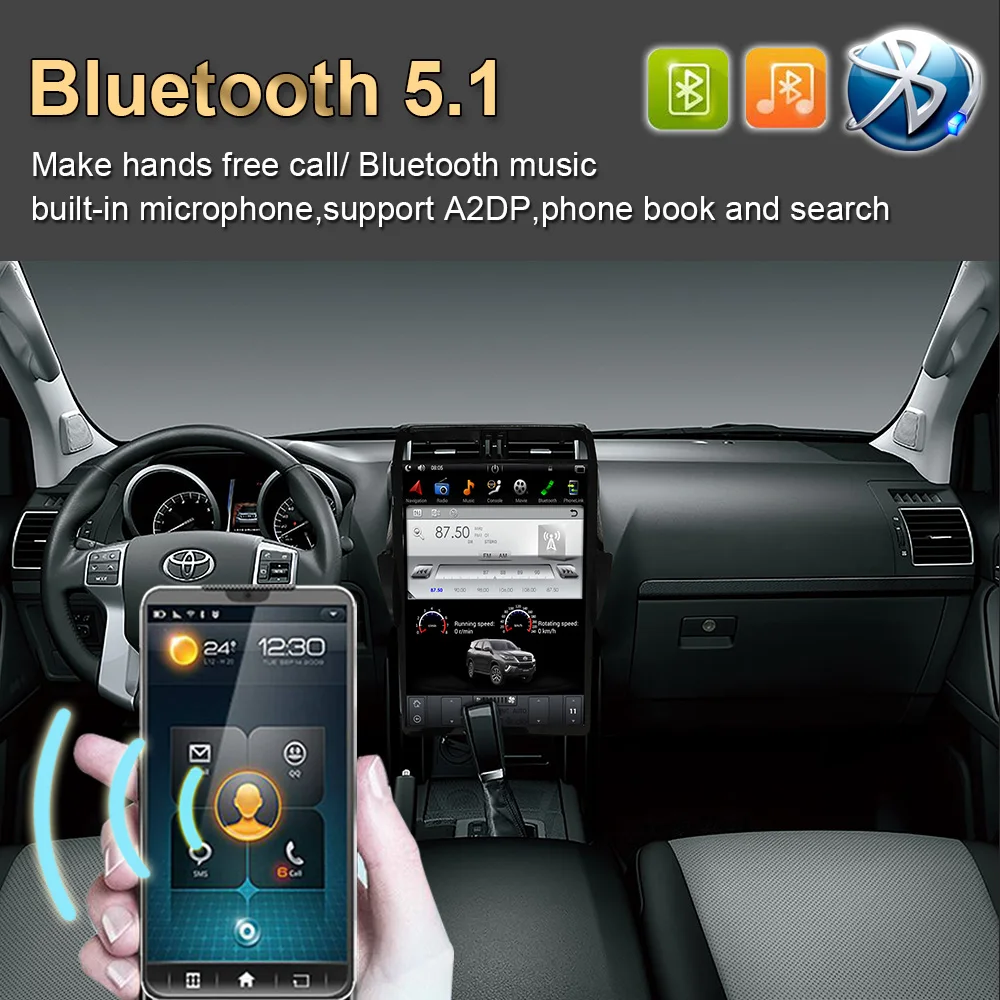 Автомобильный мультимедийный плеер экран в стиле Tesla Android 9 0 GPS-навигация для TOYOTA