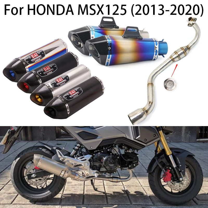 

For Honda Grom MSX 125 MSX125 M3 Modified Motorcycle Exhaust Front Mid Link Pipe With Muffler System DB Killer Escape Slip On