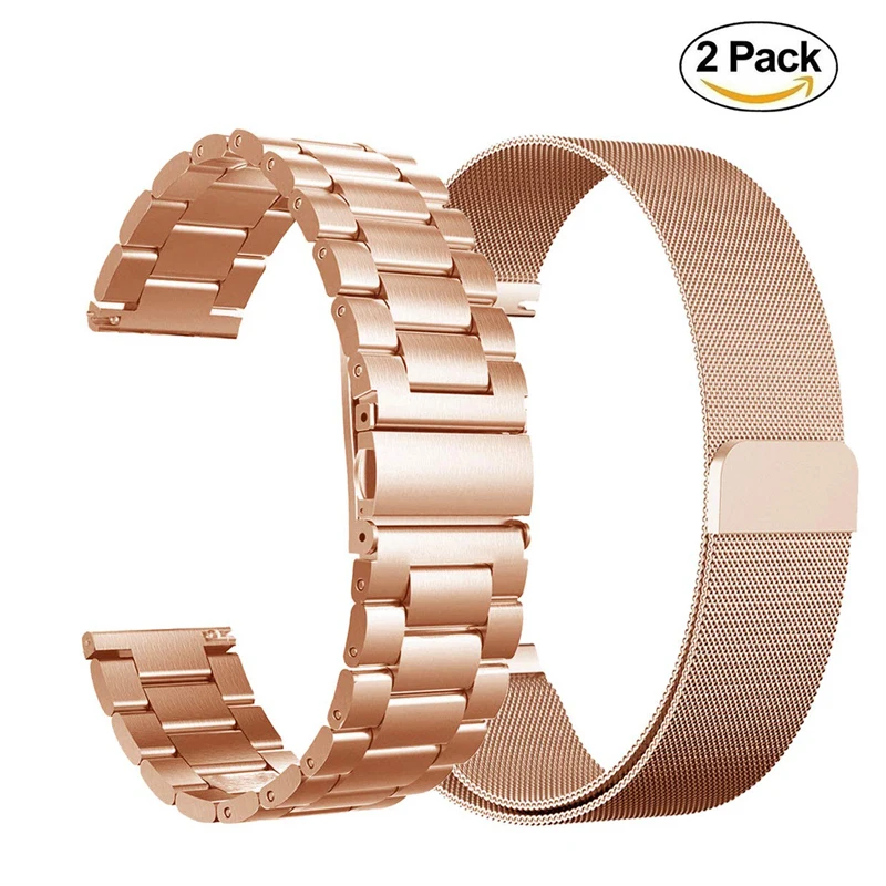 rose gold-rose gold Ремешок из нержавеющей стали для samsung Galaxy Watch Active 2 40 мм Миланская петля спортивный браслет для Galaxy watch Active 40 мм - Цвет ремешка: rose gold-rose gold