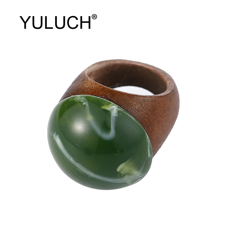 YULUCH 2019 модные черные красные кольца с текстурой натурального камня для женщин
