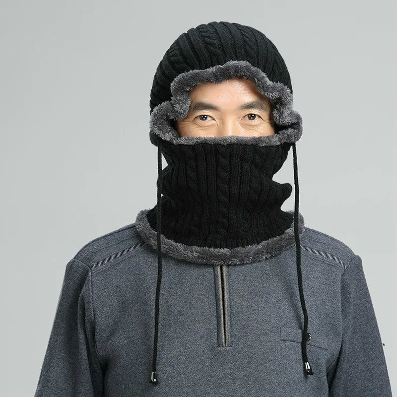 Осенняя и зимняя новая вязаная шапка мужская Корейская версия осенне-зимняя плюс