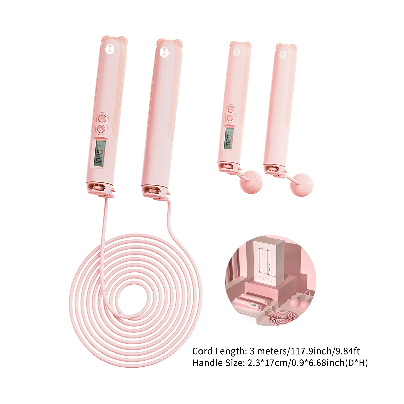 

3-Meter PVC Cable Jump Rope Digital Counter for Indoor/Outdoor Fitness Training Boxing Adjustable Calorie Skipping Rope Workout