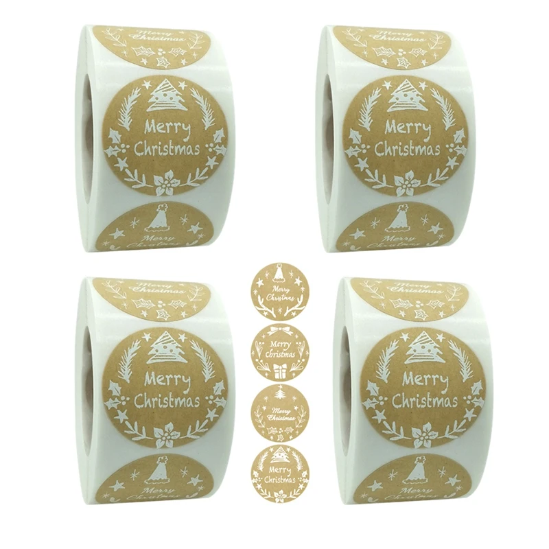 

Рождественские украшения стикер 4 рулона 500 шт в рулоне очень подходит для рождественских тематических скрапбуков и украшений