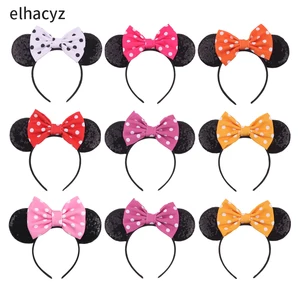 Повязка на голову в горошек для девочек и женщин, 10 шт.лот, 3,3 дюйма