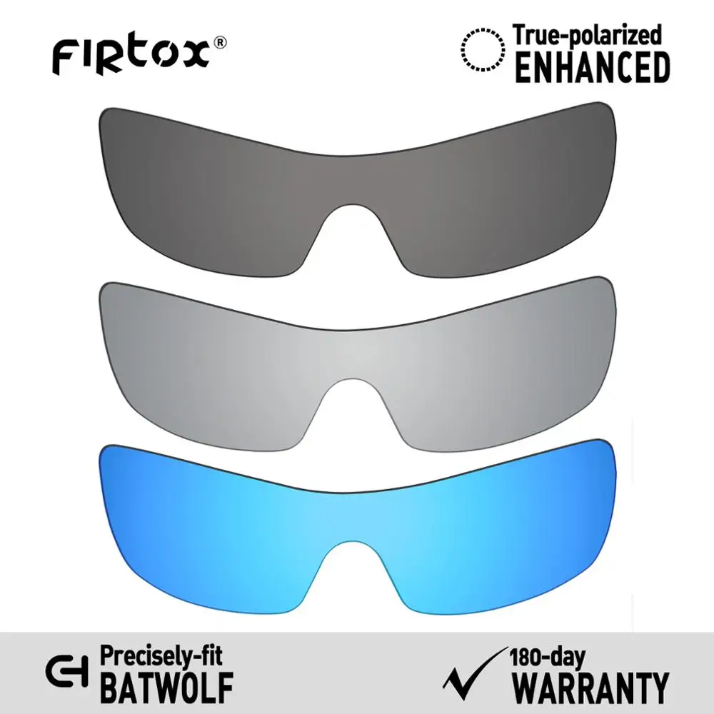 

Firtox True UV400 Polarized Lenses Replacement for-Oakley Batwolf OO9101 Sunglasses (Lens Only) - Black+Titanium+Blue
