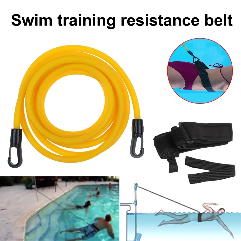 

Adjustable Swim Training Resistance Belt Swimming Bungee Exerciser for Adult Kids Leash Mesh Pocket Safety Swimming Pool Tools