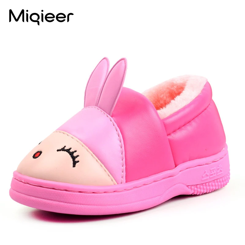 

Детские зимние тапочки Miqieer 2020, детская теплая плюшевая обувь для младенцев, детская Водонепроницаемая мягкая искусственная кожа, нескольз...