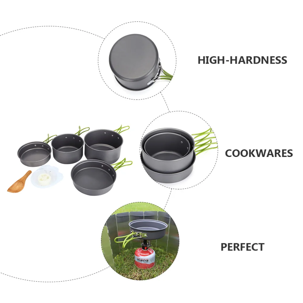 

1 Set Cooking Equipment Camping Mess Kit Stockpot Fryer Set for Outdoor Use