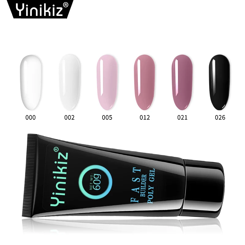 Yinikiz 60 г 6 цветов 6 шт. набор полигель УФ Быстрый строительный гель Быстрое расширение ниалс акриловый полигель набор