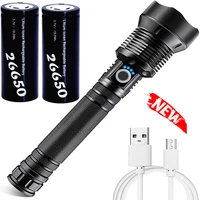 90000 lumens led tactical flashlight xhp70 5 ultra powerful lamp waterproof rechargeable flash light 18650 or 26650 zoom camp