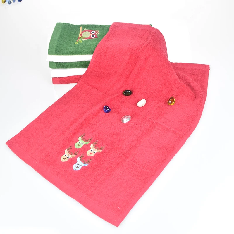 100% хлопок полотенце для лица детей мультяшный Санта Клаус Сова снеговик дерево