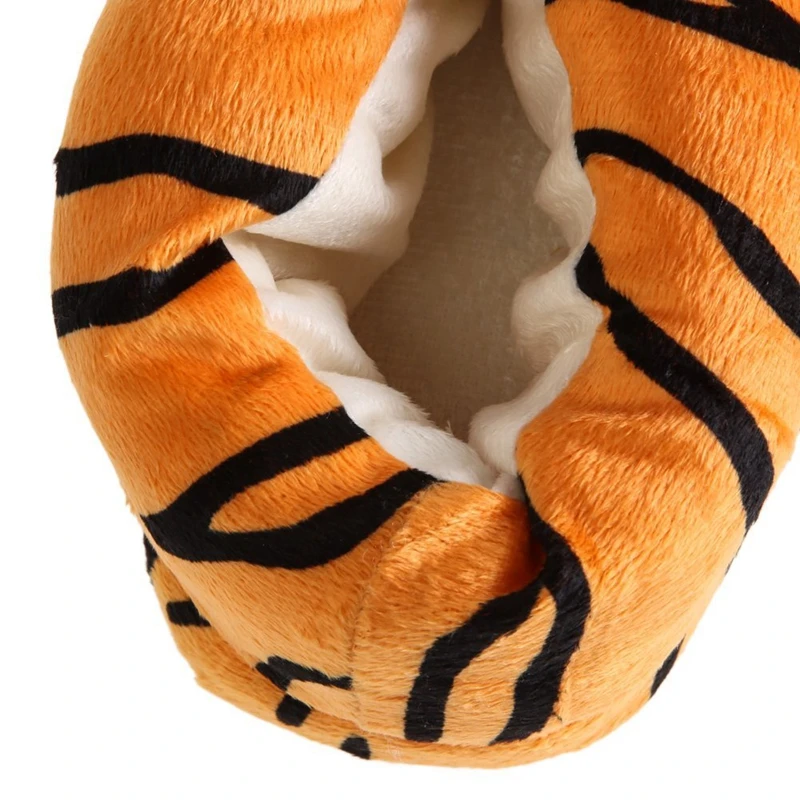 

Unisex combined animal Mokomoko warm slipper room shoes fluffy soft bottom winter room wear shoes (tiger handle, L)