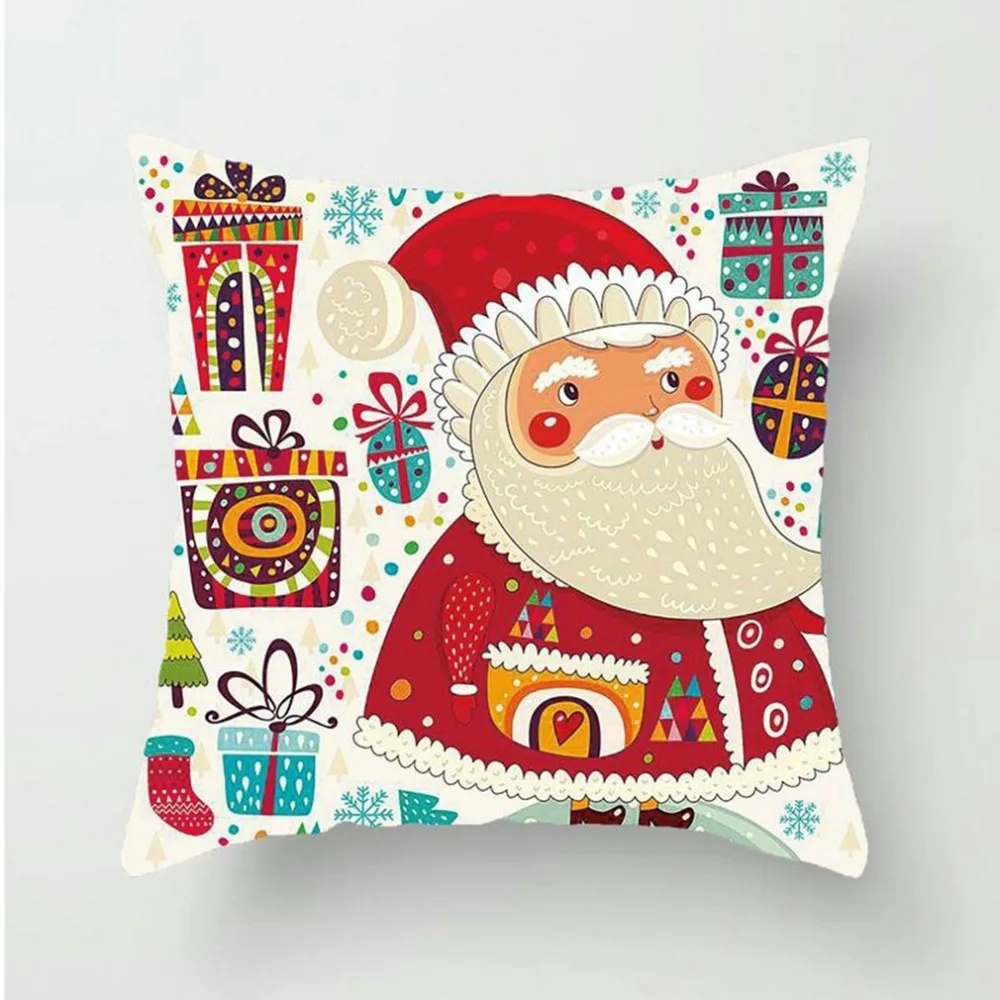 Merry Christmas, хлопок, лен, декоративная подушка для головы, массажер, наволочки, Рождественский Снеговик, квадратный диван, наволочка для подушки, домашний декор