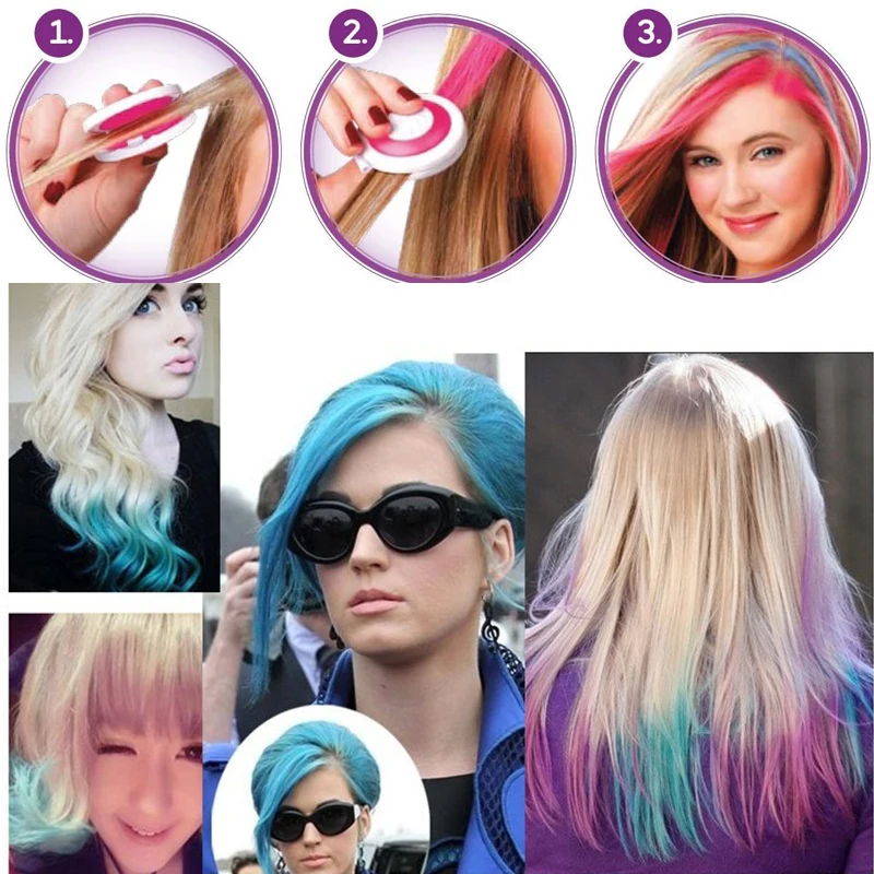 4 Цвета Краска для волос Нетоксичная Стираемая Временная Краска Пастельных Оттенков для Детей Подарки на День Рождения и Рождество.