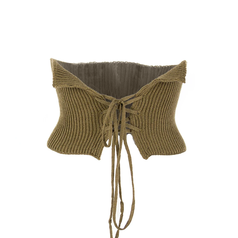 Женский пояс в рубчик вязанный крючком однотонный модный сексуальный эластичный