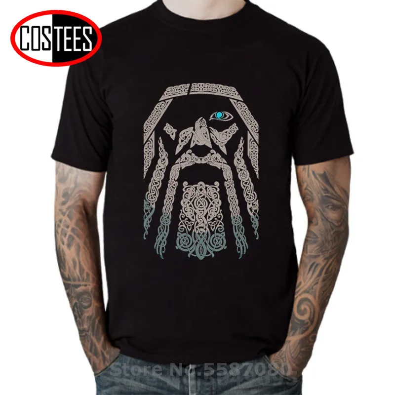 Новая футболка на заказ Odin Vikings Мужская хлопковая с коротким рукавом и круглым
