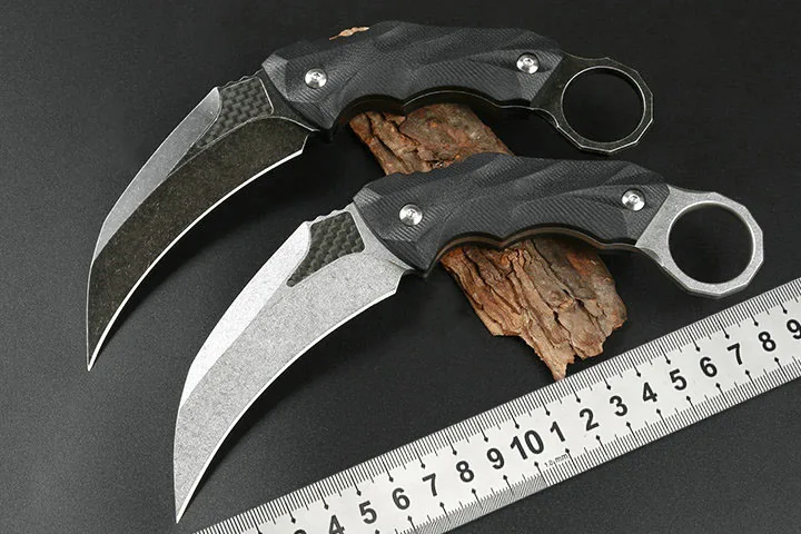 

Karambit Claw Knife CSGO Tactical Combat Pocket Knife D2 Steel Fixed Blade Neck Knife Outdoor Hunting Self-Defense Tool K Sheath