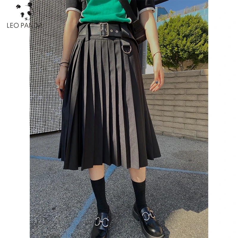 Женская длинная Плиссированная юбка повседневная винтажная черная миди с