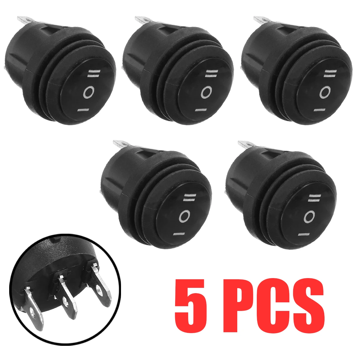 

5 шт./компл. автомобильный SPDT круглый клавишный переключатель ВКЛ./ВЫКЛ. 10 а/125 В 6 А/250 В питание для лодки мотоцикла клавишный защелкивающийся...