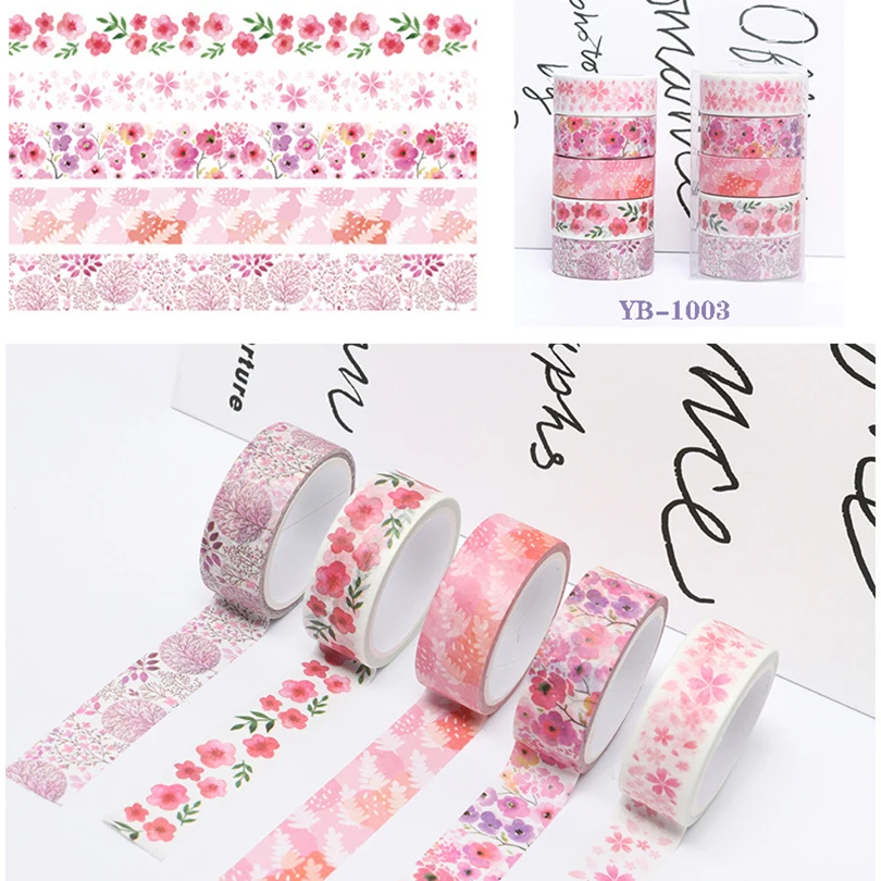 Магнитная декоративная клейкая лента 5 шт. канцелярские товары кавайная Сакура м