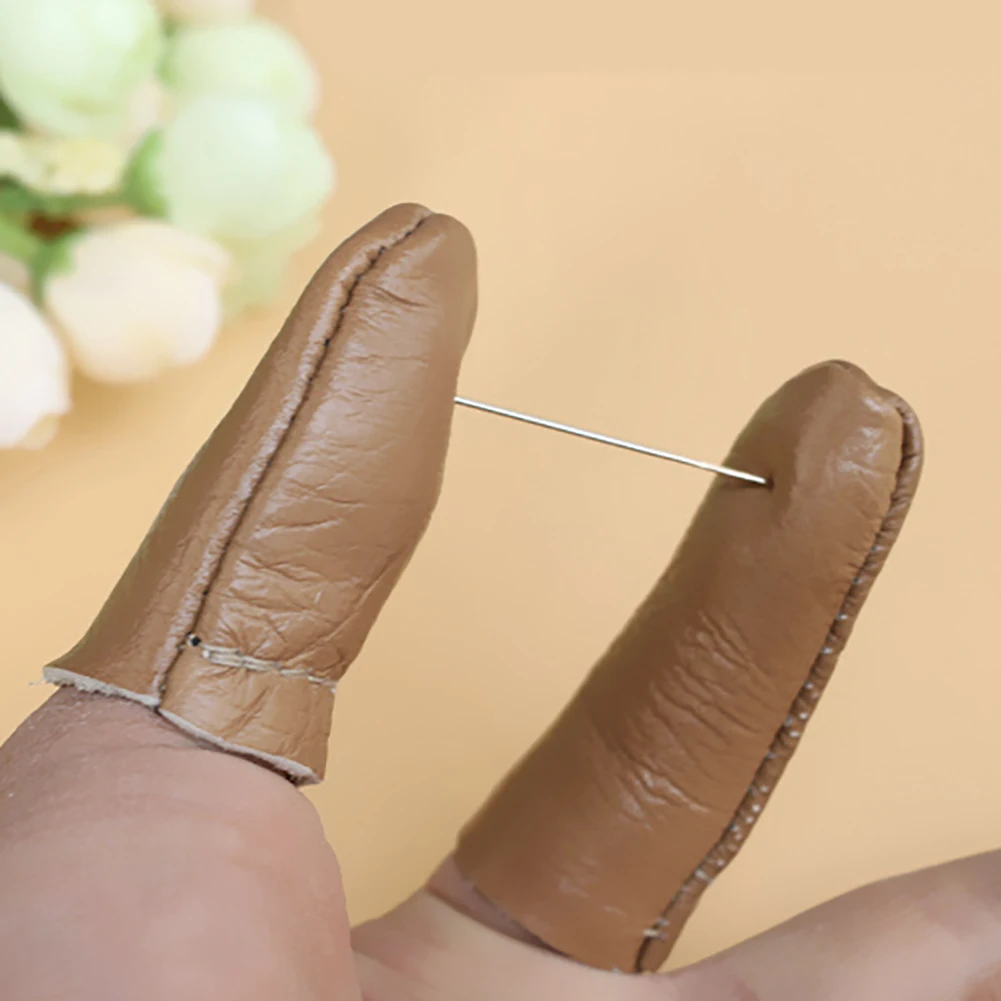 

Soft Leather Thick Tough Needle Felting Thumb Index Finger Protectors / Guards (Pair)