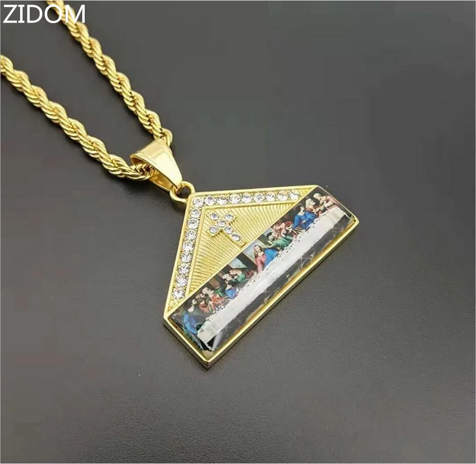 Мужские ожерелья из нержавеющей стали с крестом в стиле хип хоп|Ожерелья