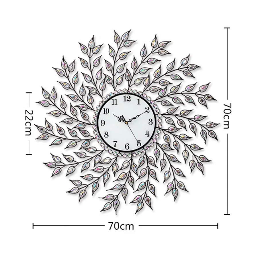 Настенные часы с железным рисунком Большие европейские Роскошные Металлические