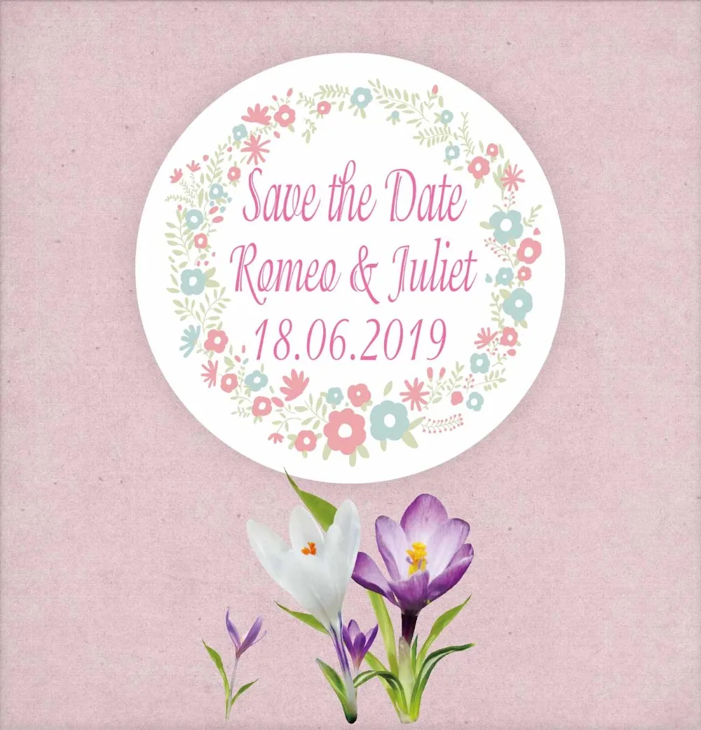 DouxArt 100 шт. персонализированные наклейки с уплотнением на дату гирлянда 4 см