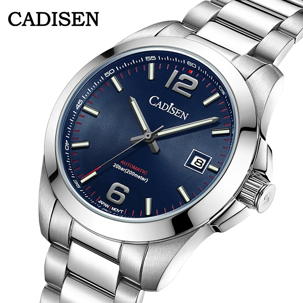 

NEW CADISEN Mens Watches MIYOTA 8215 Movement Automatic Watch for Men 200m Waterproof Mechanical Wristwatch Blue Creative Dial