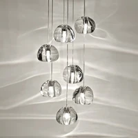 modern led pendant lights nordic hanglamp high rotation stair lamps crystal balls decoration lighting lustre pendant lights