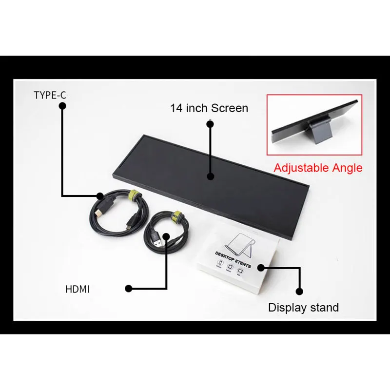 Wisecoco-pantalla 4K IPS de 14 pulgadas, 3840x1100, Control de temperatura, AIDA64 Pantalla din&aacute;mica, brillo ajustable para ordenador de escritorio-5