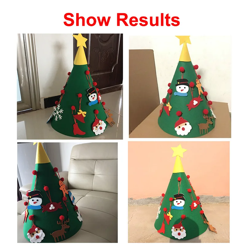 3D DIY войлок для малышей новогодняя елка подарки для детей игрушки искусственное дерево подвесное украшение для дома украшения