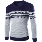 Новинка 2019, осенне-зимний мужской пуловер с круглым вырезом, вязаный свитер, приталенный Мужской трикотажный свитер, мужские осенние свитера Q6277