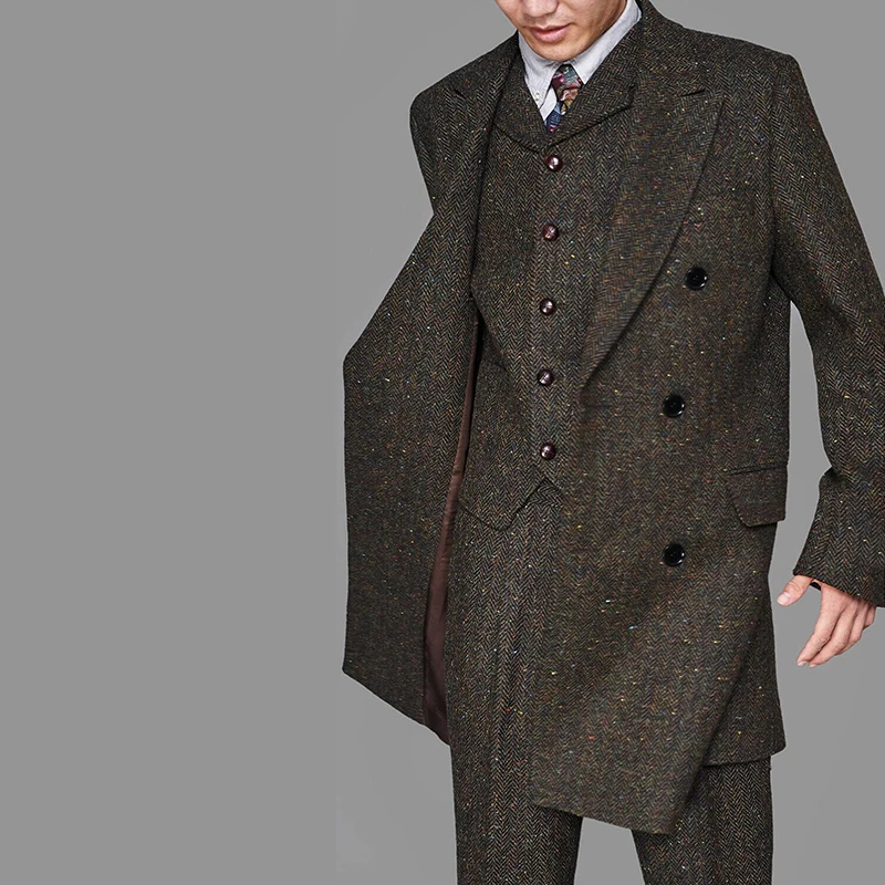 Kopen Mens Party Suits Pakken Heren Stage Kleding Mens Slim Fit Suits Feestkleding Prom Dress 3 Stuks Suits (jas + Broek + Vest)