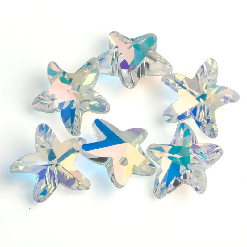 

28PC/PACK Wholesale Faceted Crystal Beads Charms NORTHERN LIGHTS BUtterfly/Bear/Snowflake Loose Pendants Faceted Charms SR37D-4F