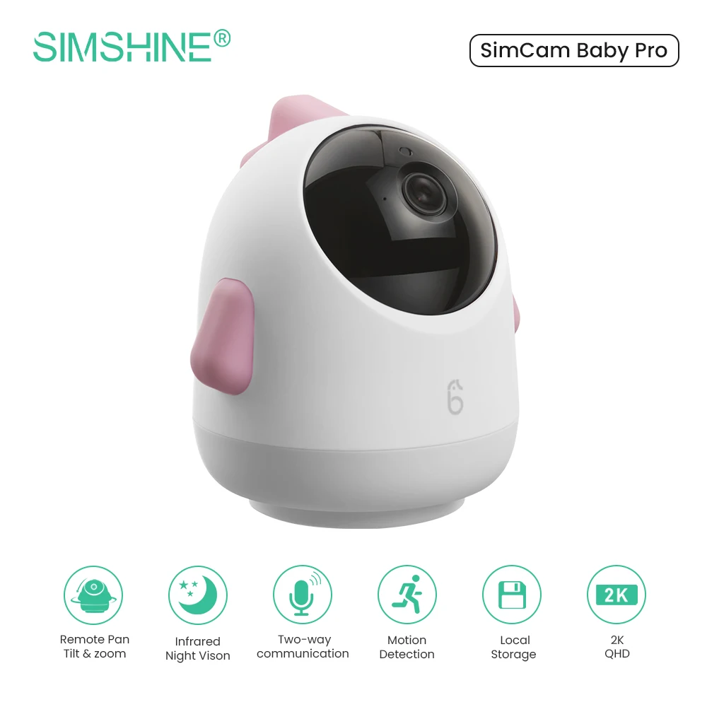 Simshine Беспроводная умная видеоняня Ai радионяня Wifi смартфон 4 МП Детские камеры для
