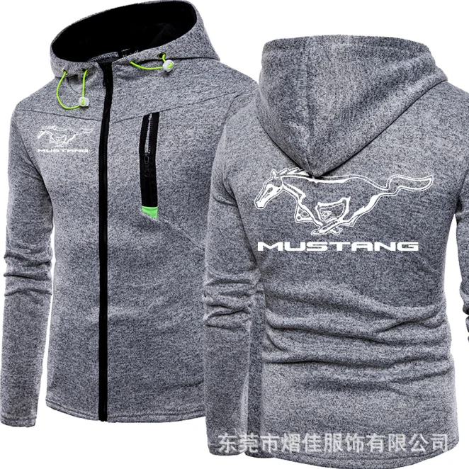 

2020 Fashion Men Winter Autumn Mens Motorcycle MUSTANG Hoodies Cotton Casual Zip Male Hooded Coats