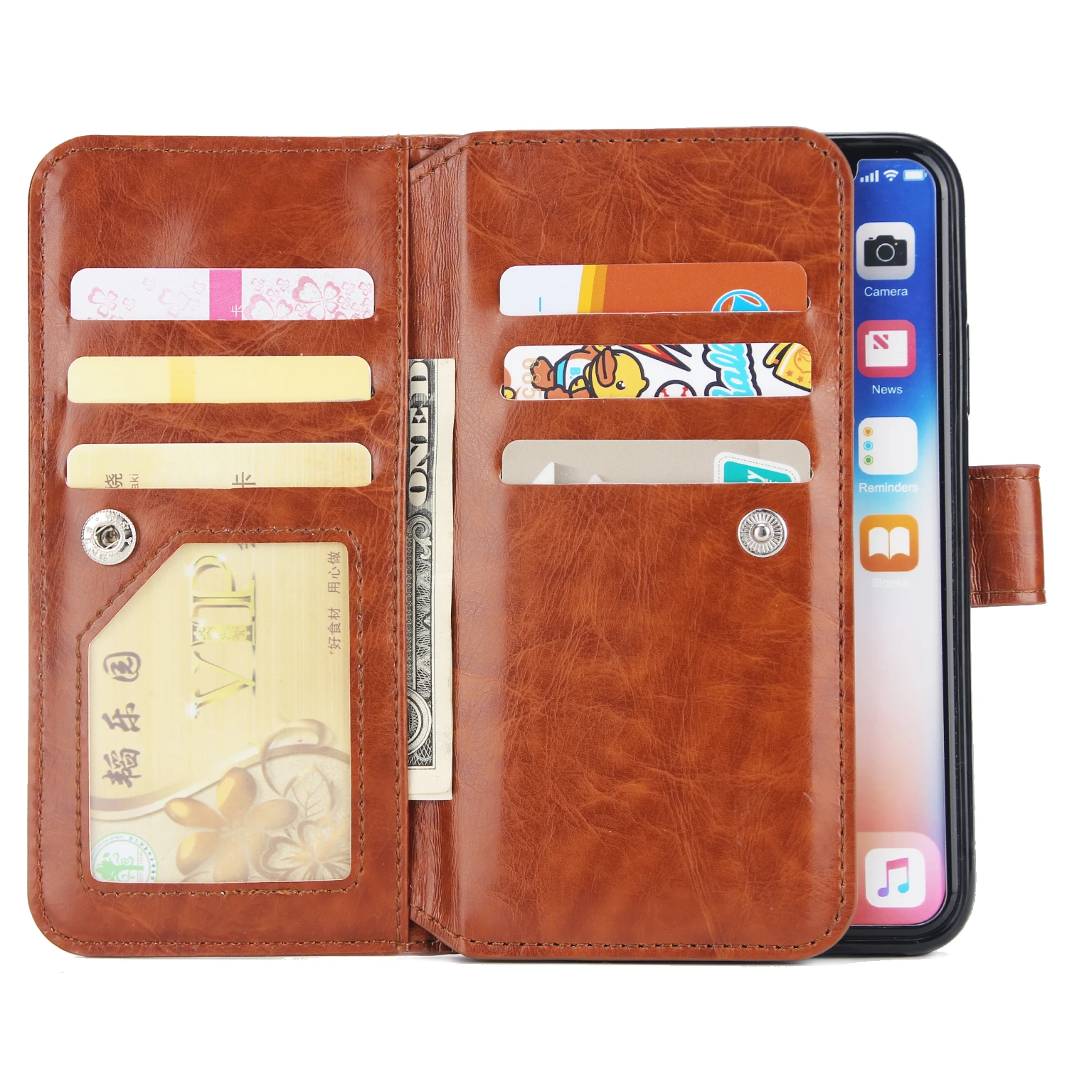 

Fashion Solid Color Card Package Case For iPhone 12 11 Mini Xs Pro Max X Xr 8 7 6 6s Plus 5 5s Se 2020 Double Card Holder Cases