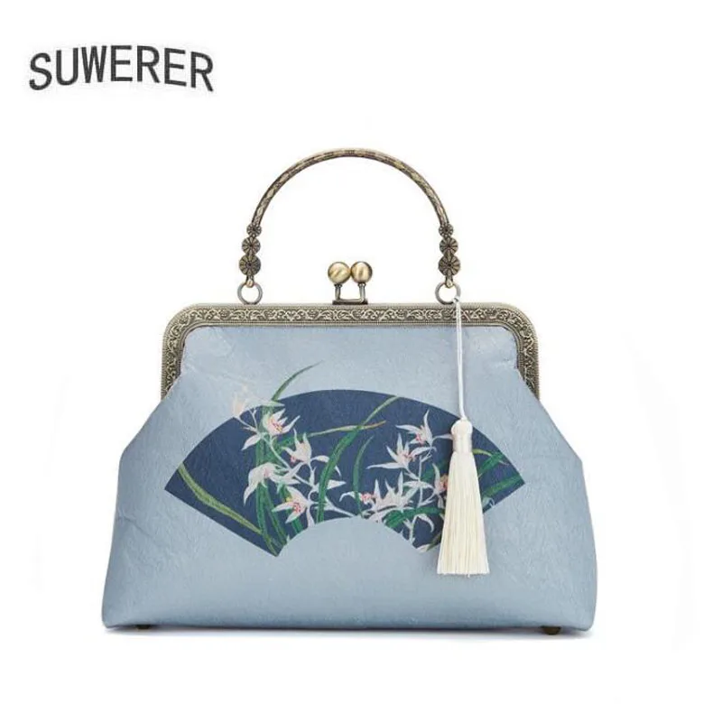 

Leather Handmade Gold bag New 2021 Retro Female Bag cheongsam Republican style luxury handbag banquet diagonal shoulder bag