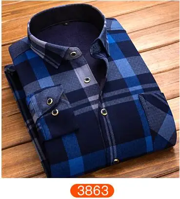 Демисезонный Мужская горошек Slim Fit с длинным рукавом толстые рубашки красный решетки платье цветочный мужской Повседневное плед Для мужчин рубашка флис - Цвет: 3863