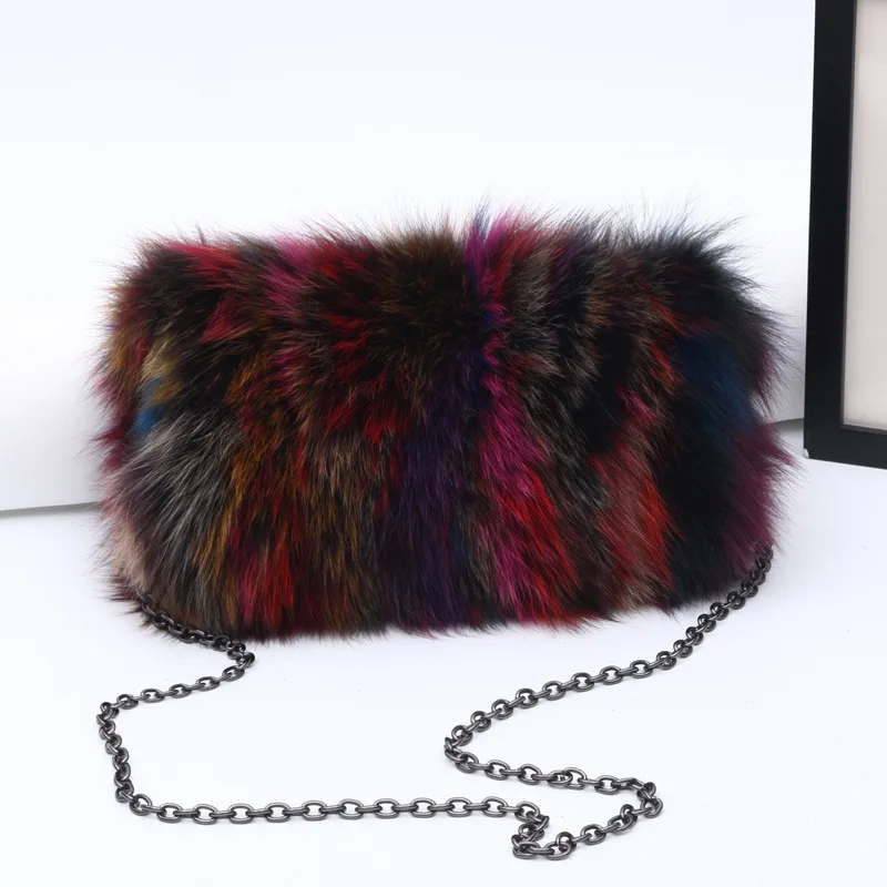 Осенне-зимние теплые сумки для женщин Наплечные из лисьего меха женские меховые