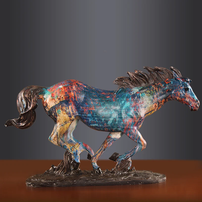 

Nordic Oil Painting Colored Drawing Simulation Animal Colophony Crafts Statue Creative Home Decor Valentine's Day Gift X4028